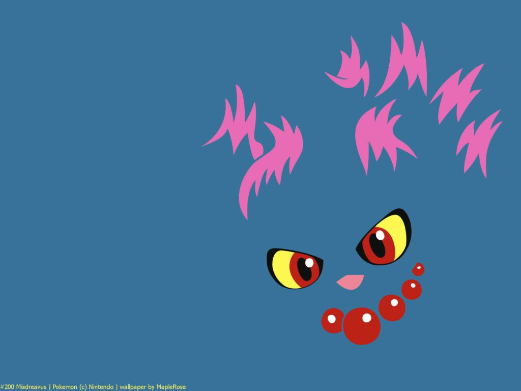 Minimalist Misdreavus Wallpaper: Bold Vector Art on Blue Background
