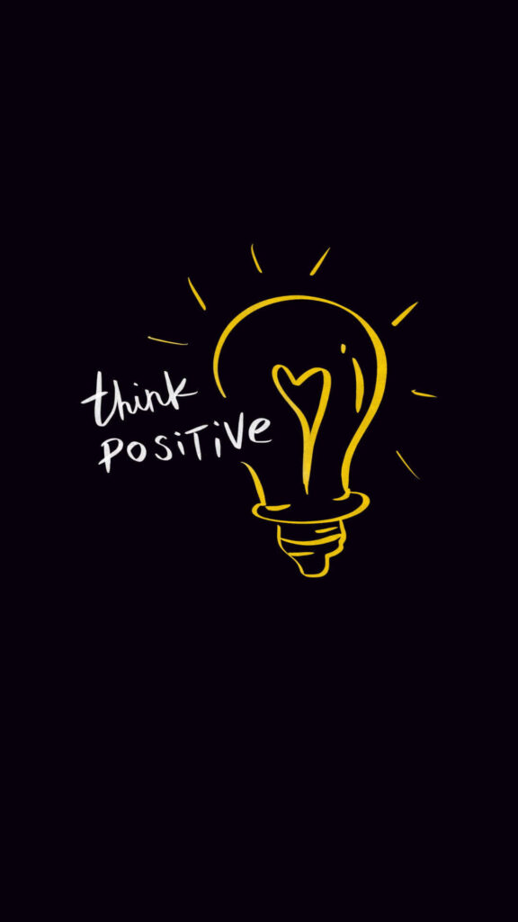 Minimalist Mobile Wallpaper: Hand-Drawn Yellow Light Bulb & Quote