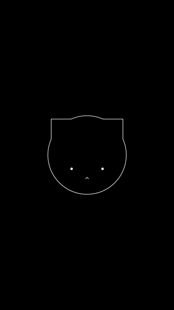 Minimalist Monochrome Wallpaper: Abstract Face on Black Background