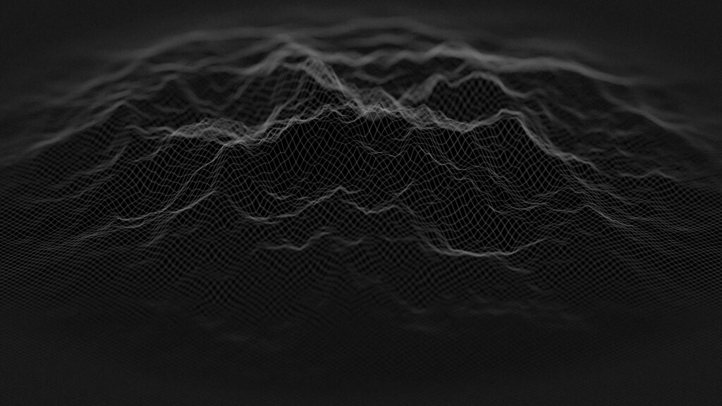 Modern Monochrome Abstract Wallpaper: Black & Grey Wireframe Design