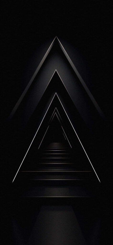 Minimalist Monochrome Wallpaper: Geometric Triangles on Dark Background