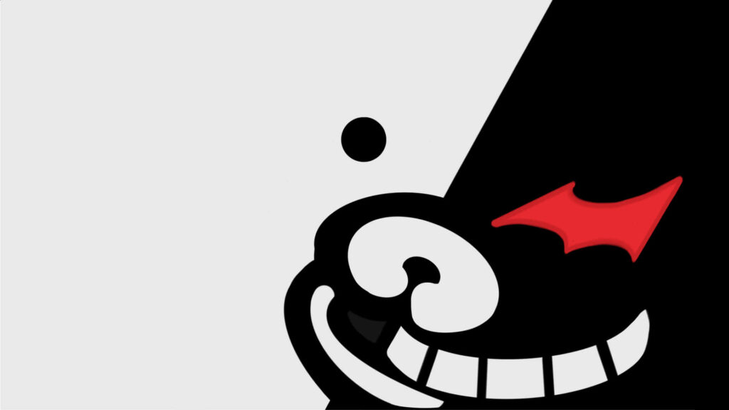 Minimalist Monokuma Wallpaper: Bold Black & White Design
