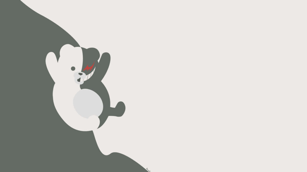Minimalist Monokuma Wallpaper: Striking Vector Art Design
