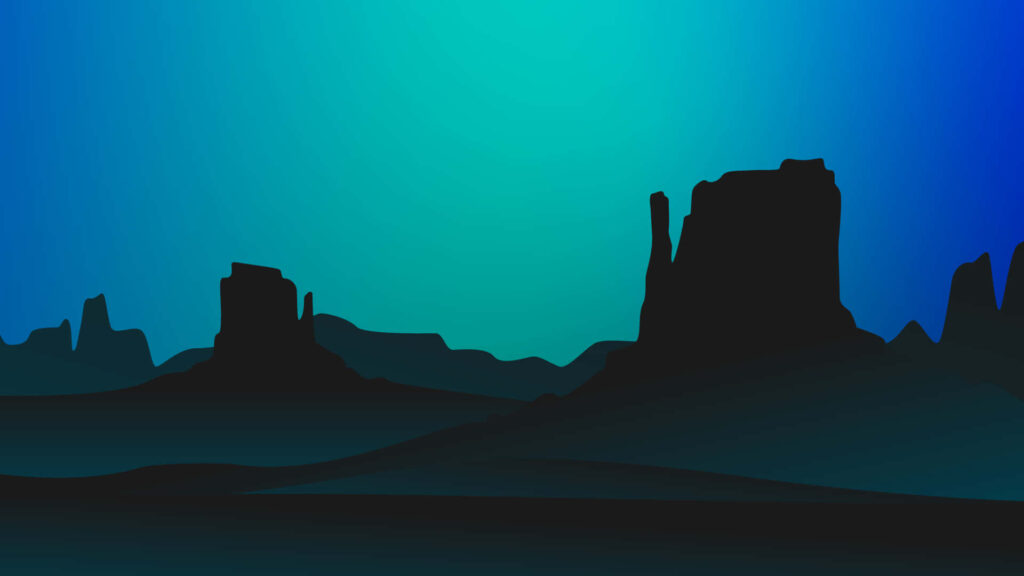 Minimalist Vector Wallpaper of Monument Valley Silhouettes