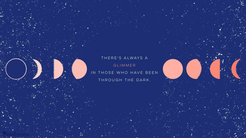 Minimalist Moon Phases Wallpaper with Inspiring Quote