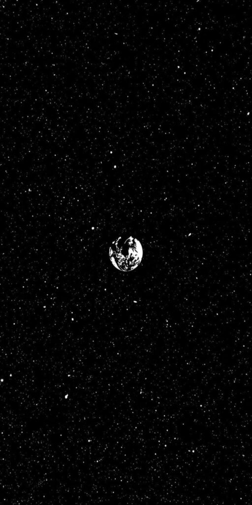 Minimalist Starry Background with Cracked Moon Wallpaper