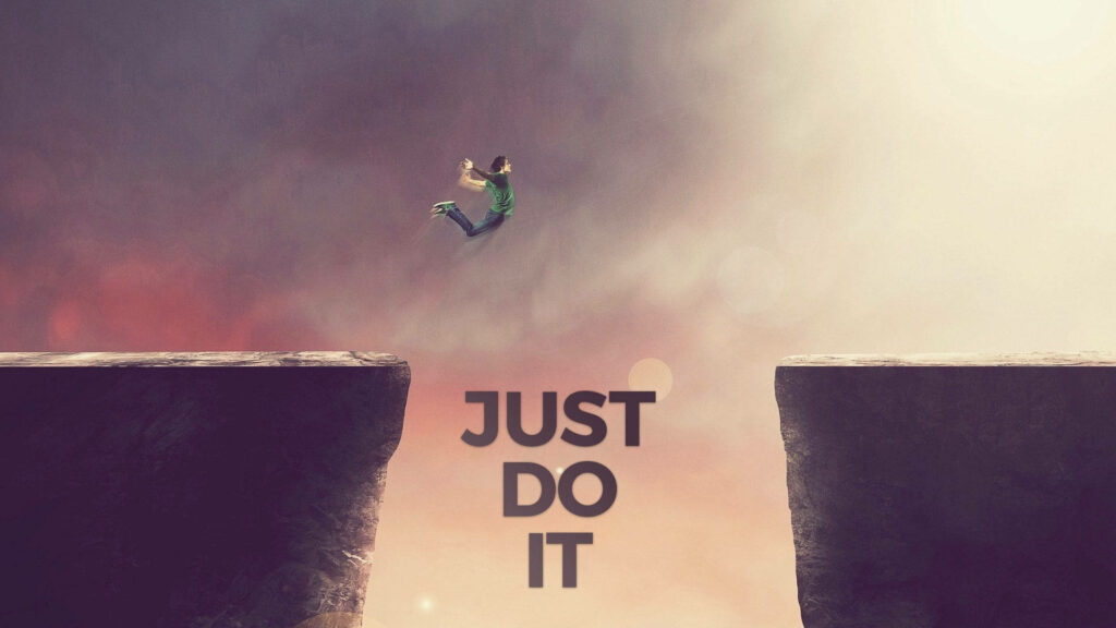 Minimalist 'Just Do It' Wallpaper: Leap into Boldness