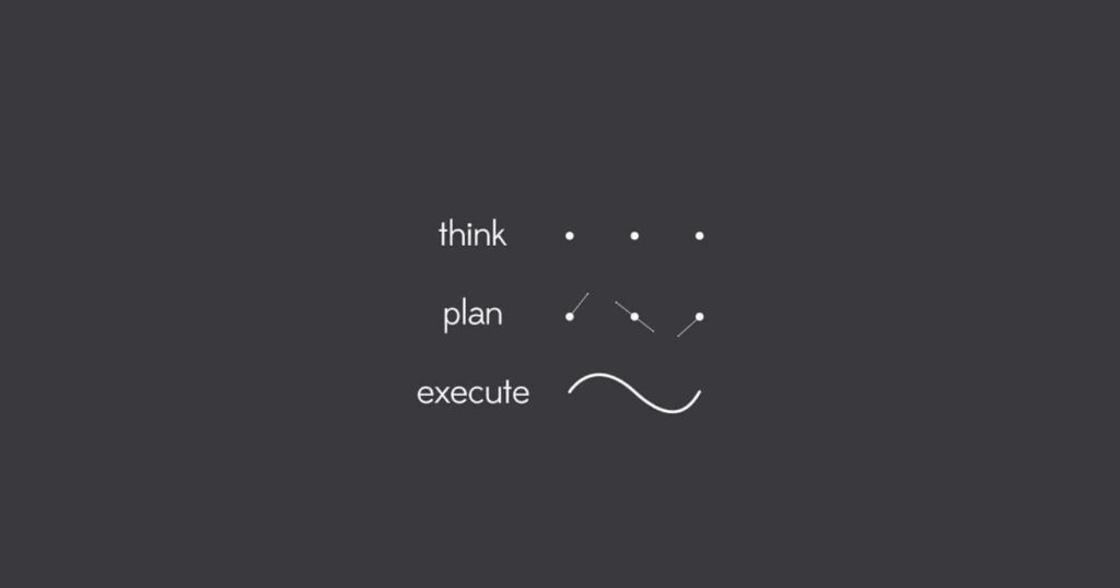 Minimalist Motivational Wallpaper: Think, Plan, Execute Design