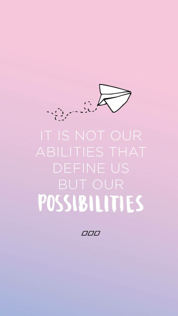 Minimalist iPhone Wallpaper: Pink & Blue Gradient with Motivation Quote