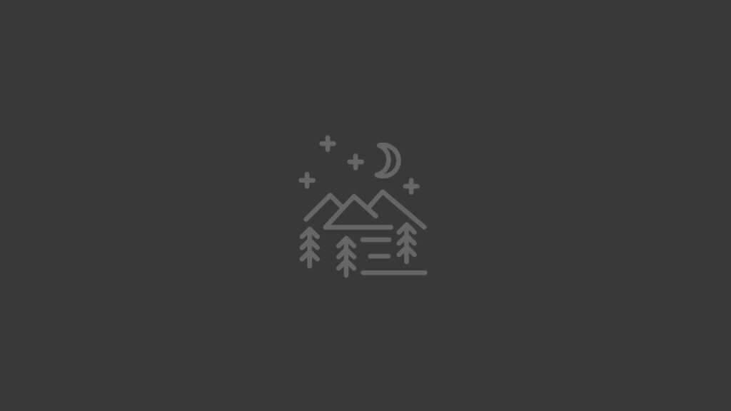 Minimalist Mountain Logo Wallpaper: Moon & Stars on Dark Background