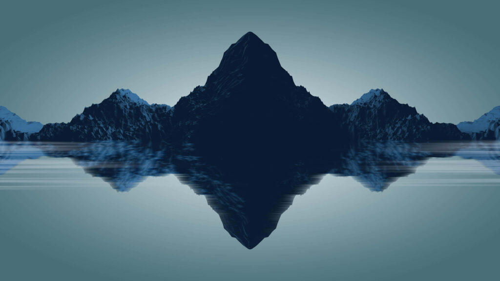 4K Minimalist Mountain Reflection Wallpaper - Tranquil Background