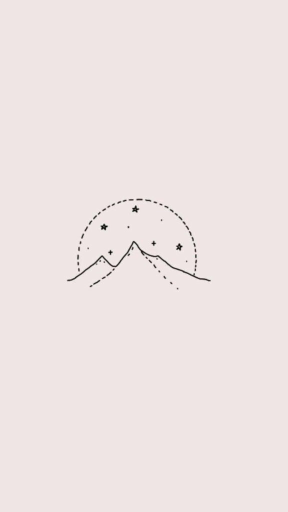 Minimalist Mountain Wallpaper: Simple Line Art on Light Background