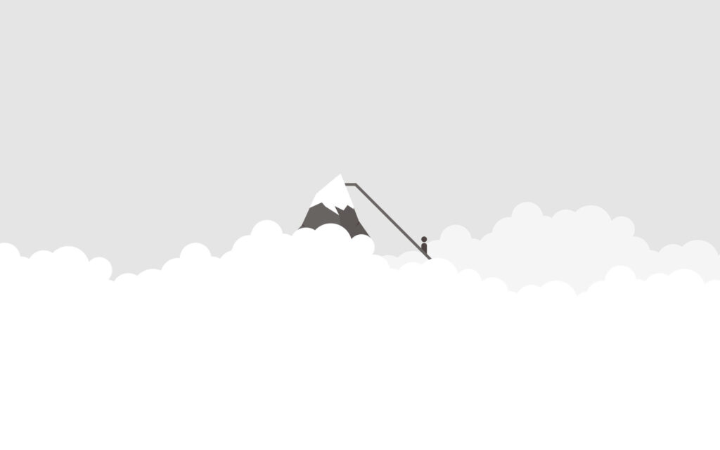 Mountain Peak Minimalist Wallpaper: Aspire Beyond the Clouds