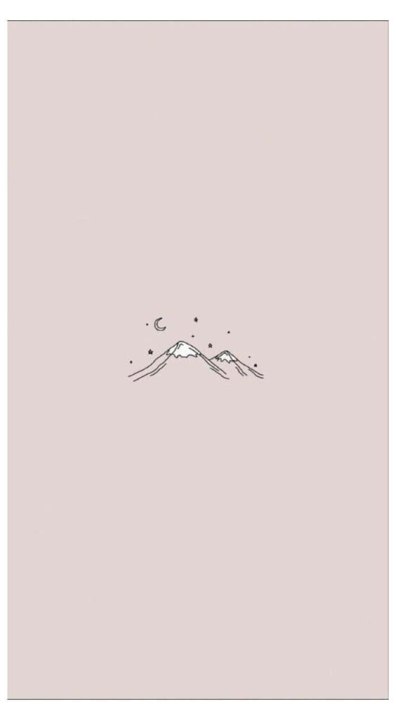 Delicate Mountain Wallpaper: Minimalist Pink Background for Serenity
