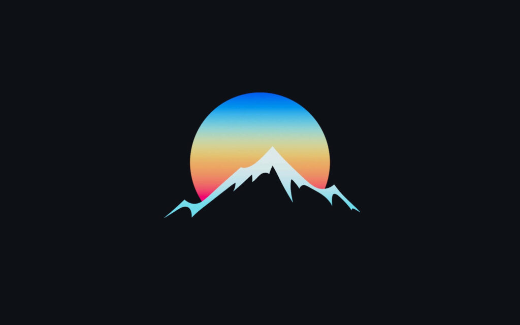 Minimalist Mountain Sunset Wallpaper: Serene Gradient Background