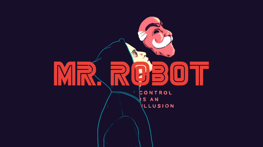 Minimalist Mr. Robot Wallpaper: Hooded Figure & Control is an Illusion