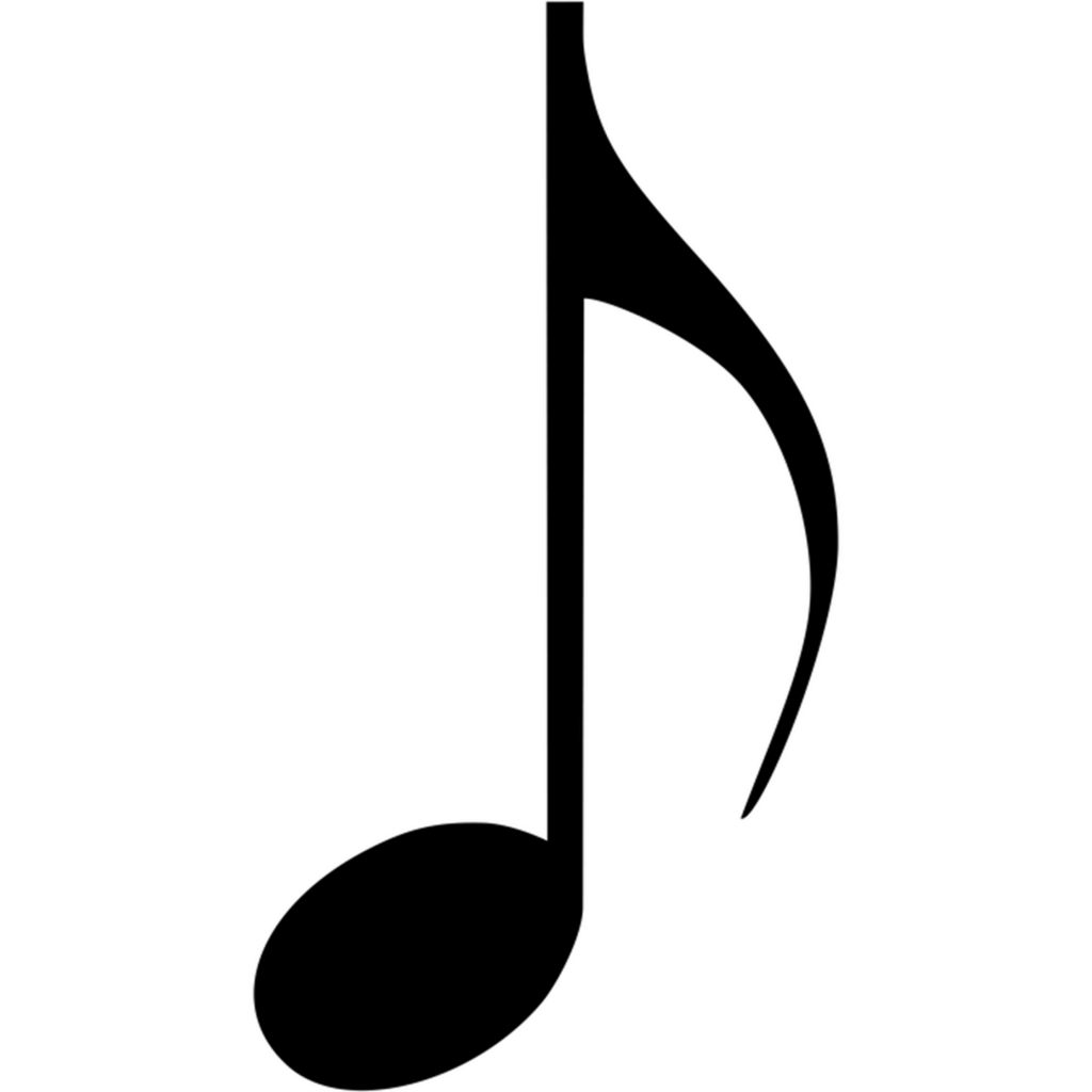 Minimalist Black Music Note Wallpaper on Transparent Background