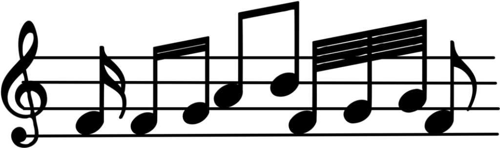 Minimalist Music Notes Wallpaper: Elegant Black & Transparent Design