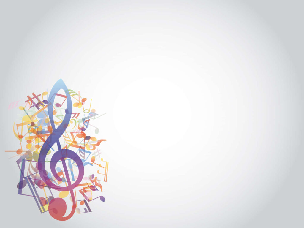 Minimalist PowerPoint Background: Gradient Music Notes & Treble Clef Wallpaper