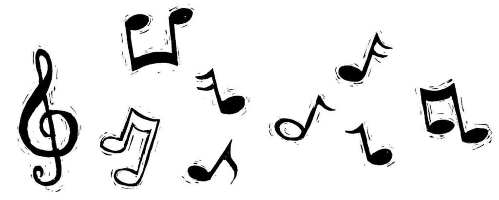 Minimalist Music Symbols Wallpaper: Hand-Sketched Treble Clef Design