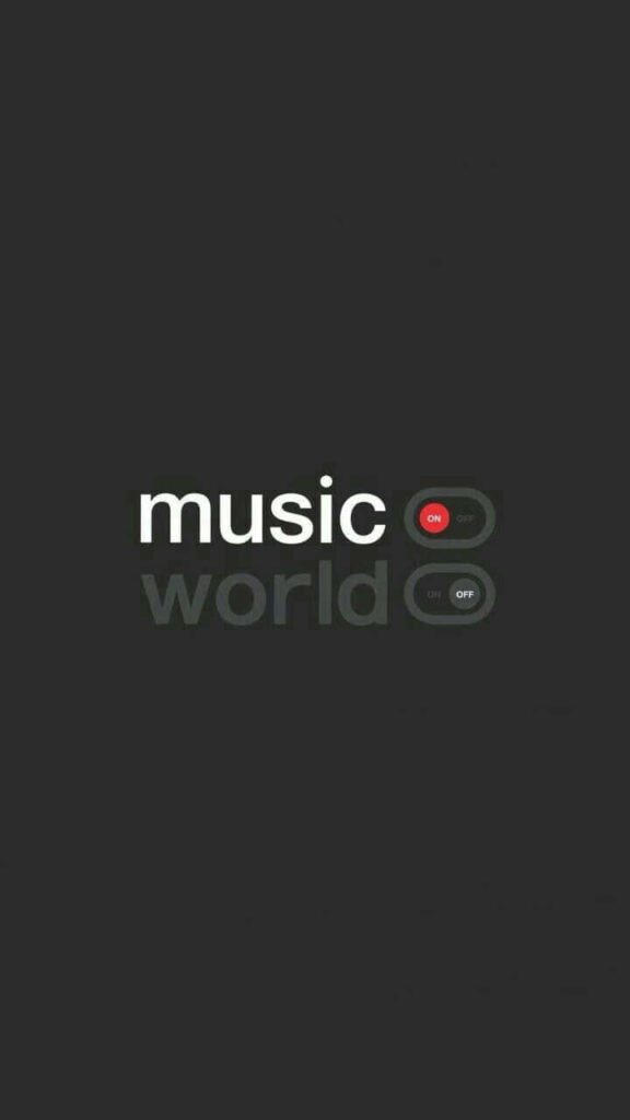Minimalist Music Wallpaper: Reflective Design with On/Off Switch Icons