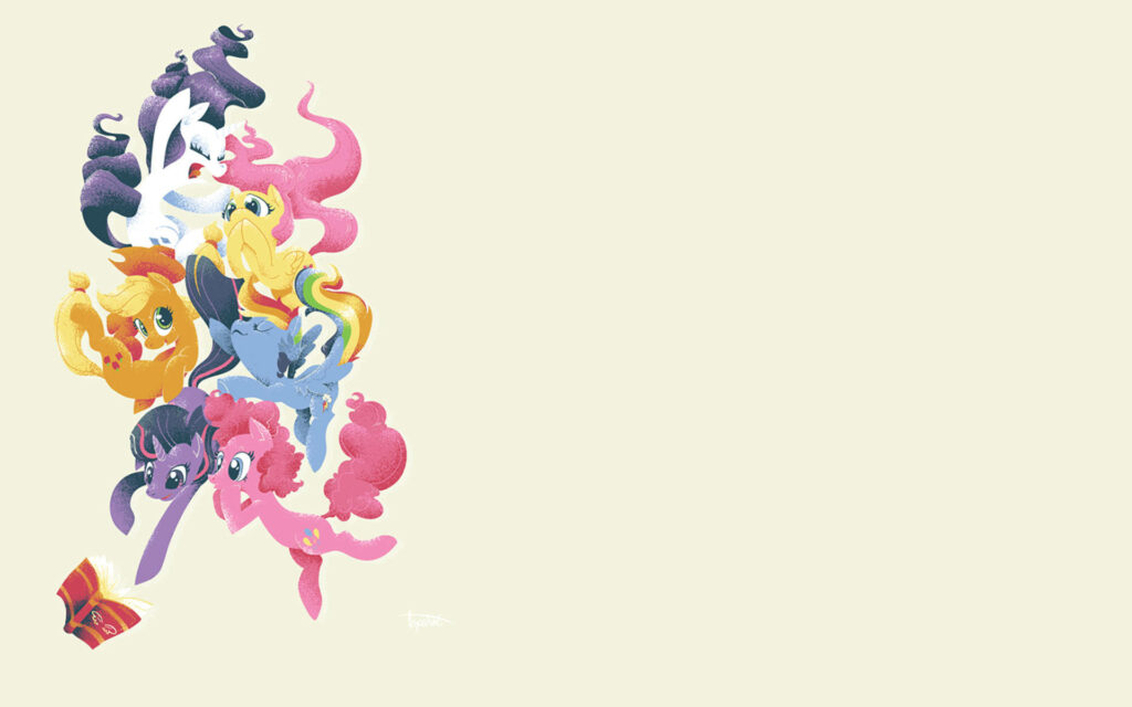 Minimalist My Little Pony Wallpaper with Colorful Characters