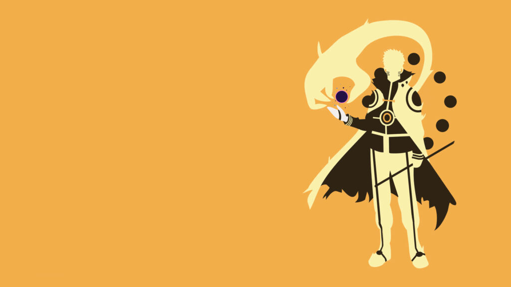 Minimalist Naruto Character Silhouette Wallpaper - Bold Design