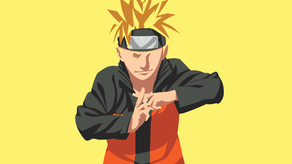 Minimalist Naruto Wallpaper: Bold Colors & Simplified Design