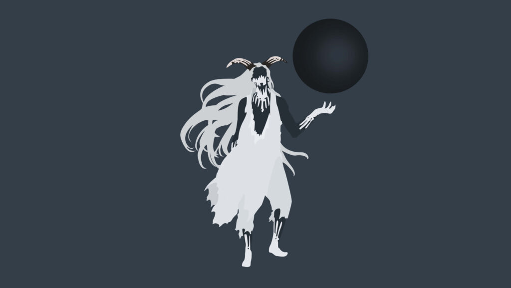 Minimalist Naruto Character Wallpaper with Monochrome Design