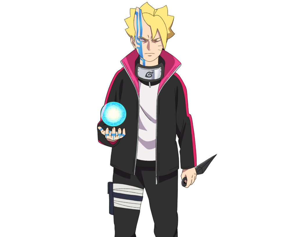 Minimalist Naruto Wallpaper: Character with Glowing Rasengan
