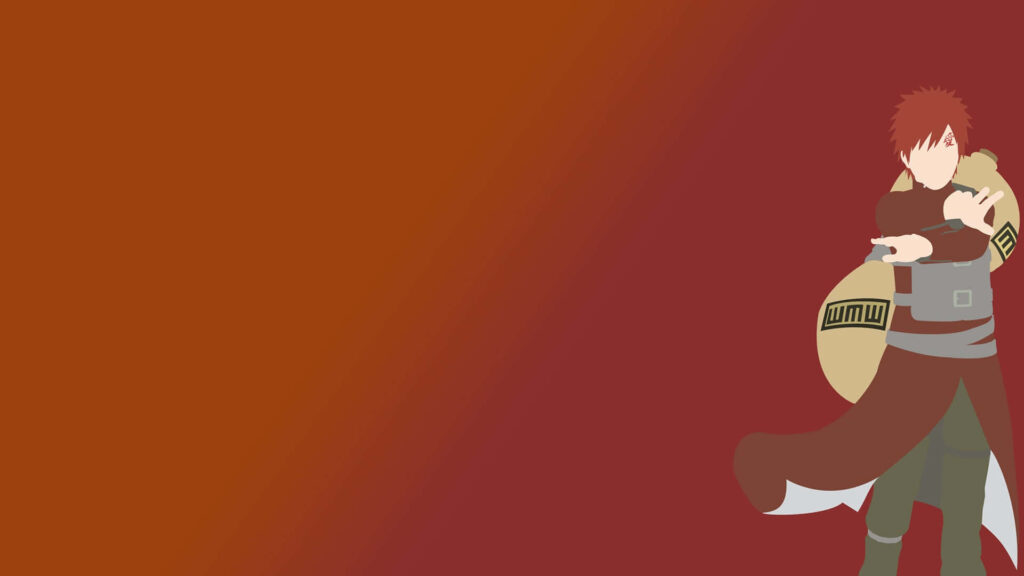 Stylized Naruto Character Minimalist Wallpaper with Gradient Background