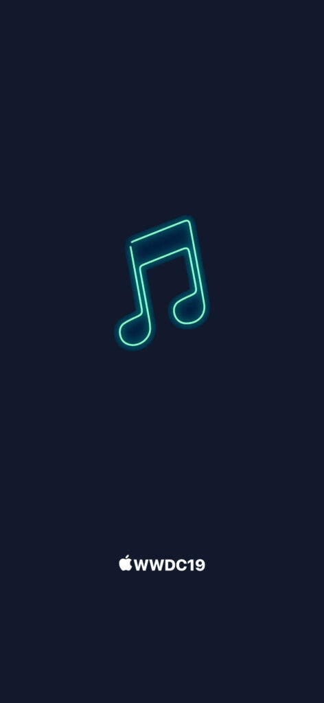 Minimalist Neon Green Music Note Wallpaper for WWDC19 Fans