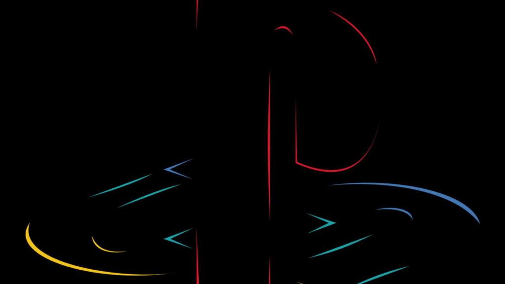 Modern Minimalist Wallpaper: Neon Lines on Black Background