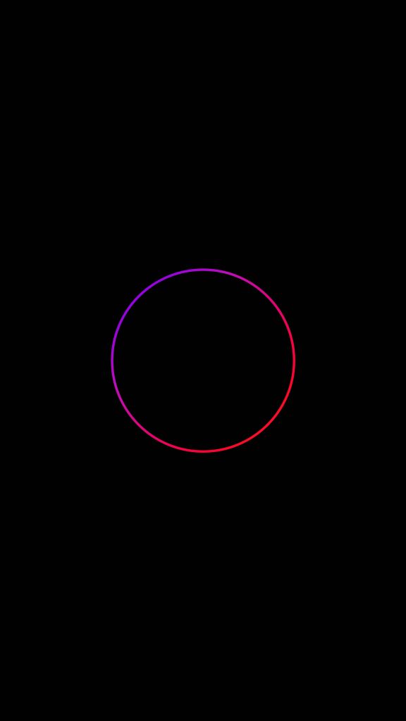 Minimalist neon ring wallpaper glowing purple to red on black background for dark mode displays