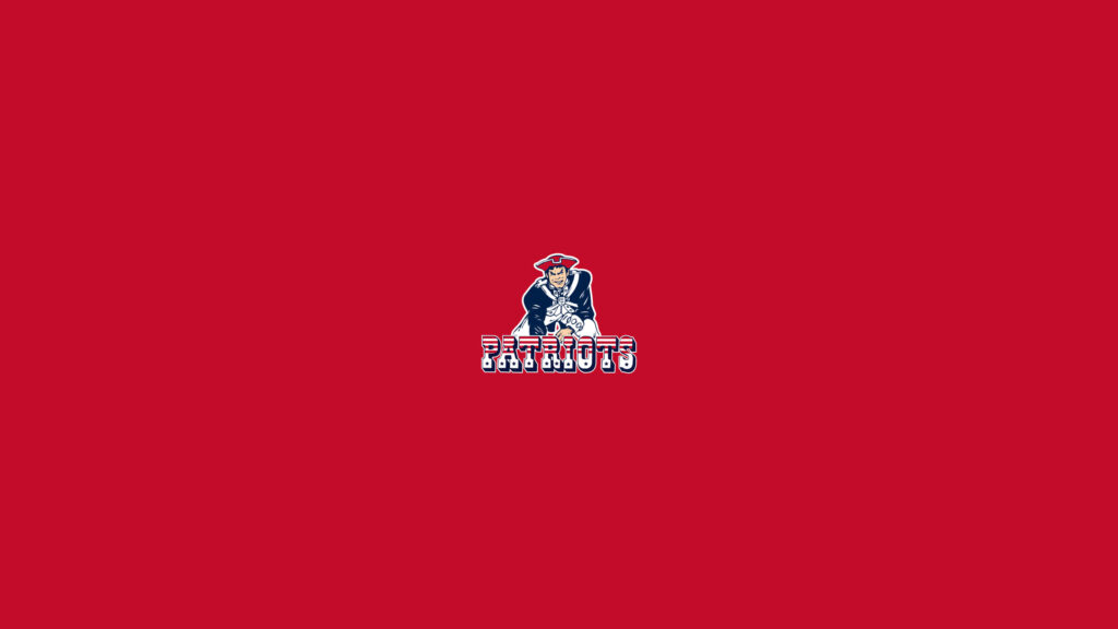 Minimalist Red Wallpaper with New England Patriots Logo Design