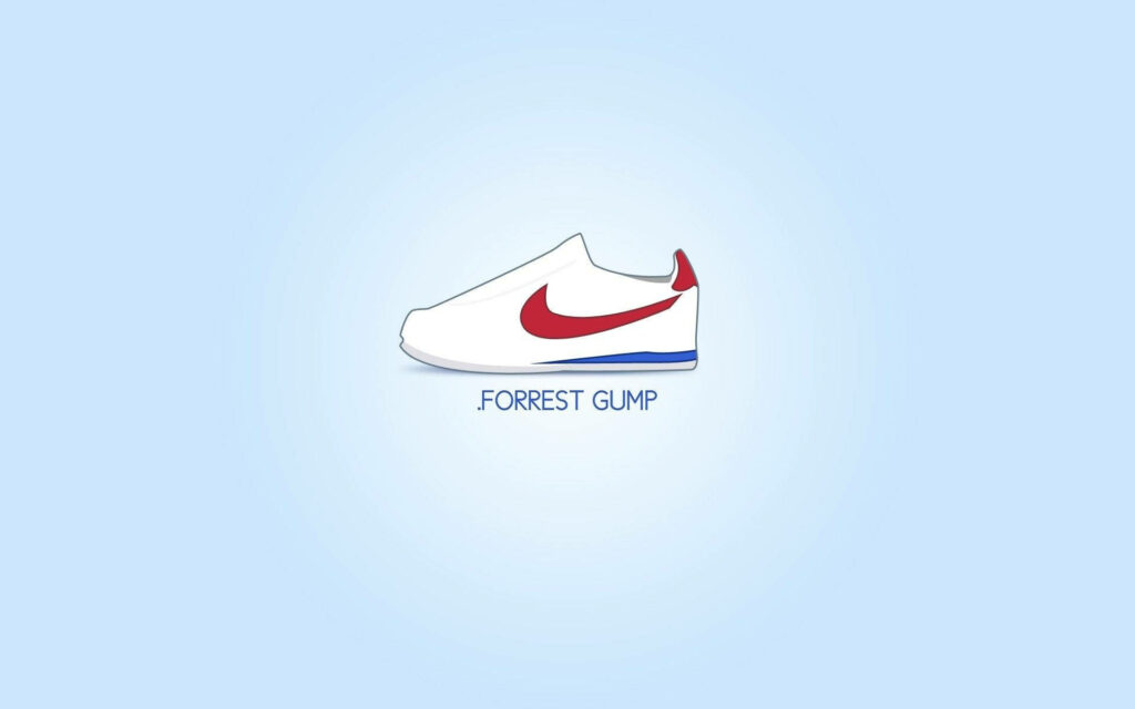 Minimalist Nike Cortez Wallpaper - Forrest Gump Tribute on Light Blue