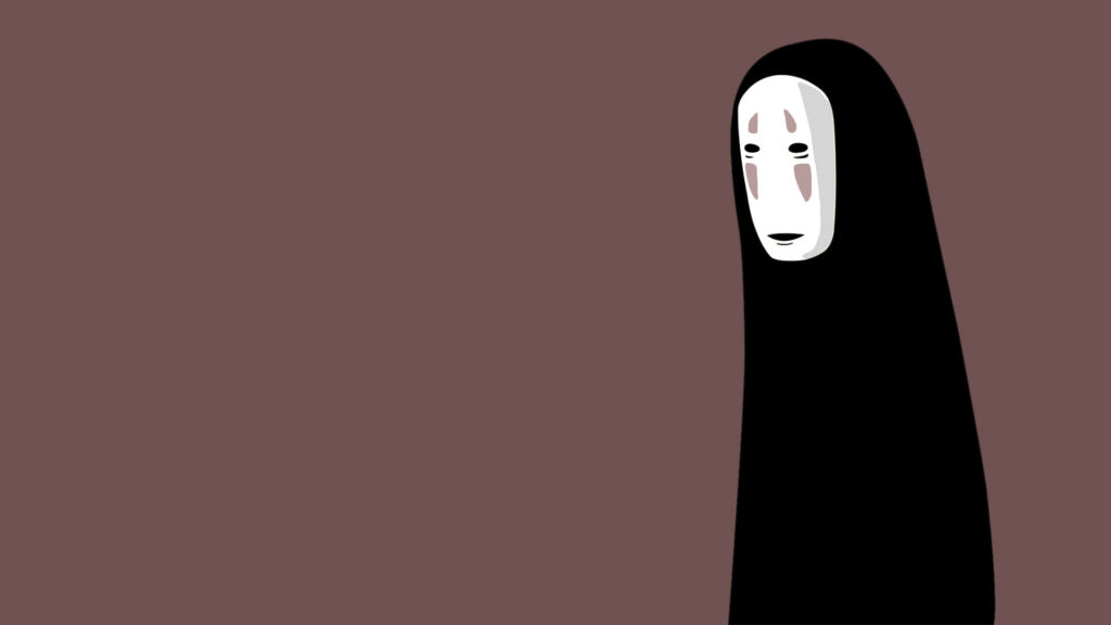 Minimalist No Face Vector Art Wallpaper on Brown Background
