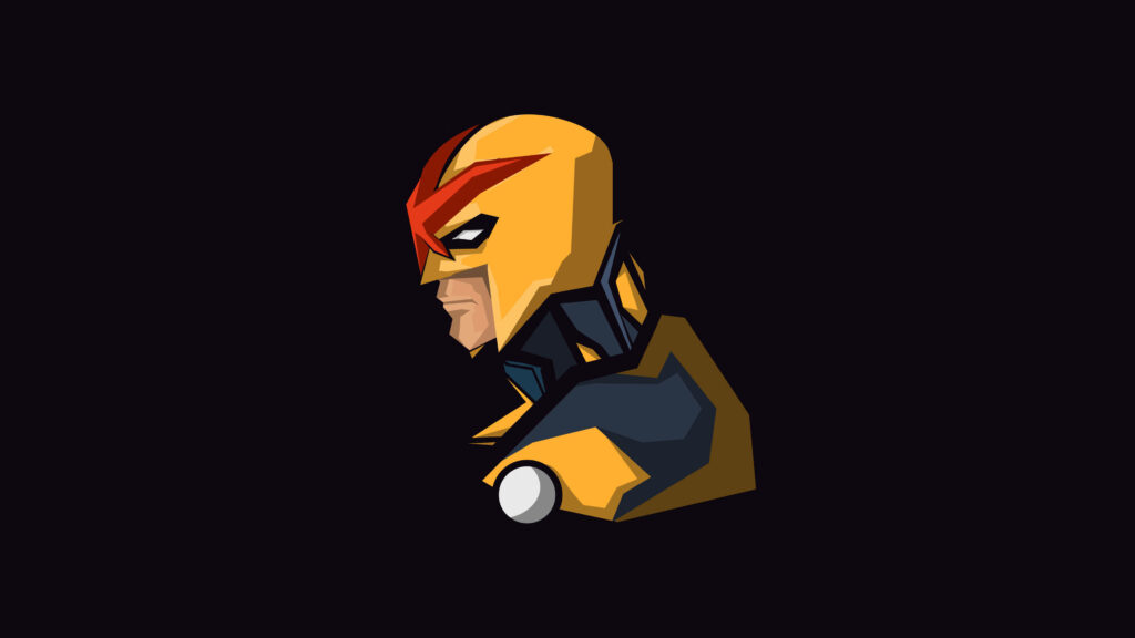 Minimalist Nova Wallpaper: Bold Profile Design on Dark Background