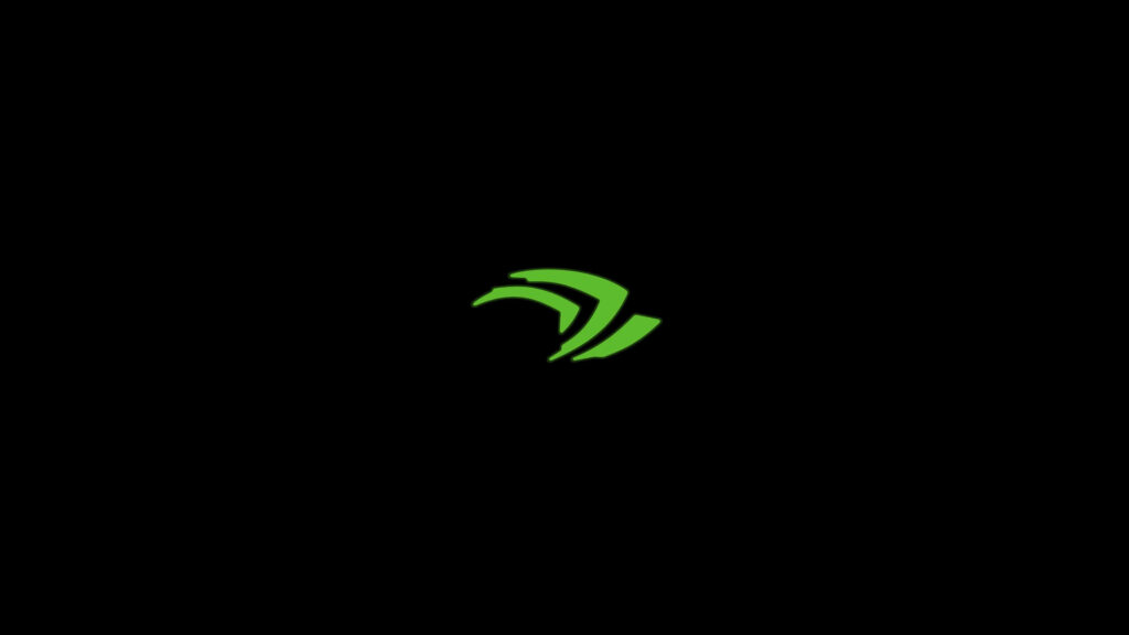 Minimalist Nvidia Wallpaper: Green Logo on Black Background for 4K UHD