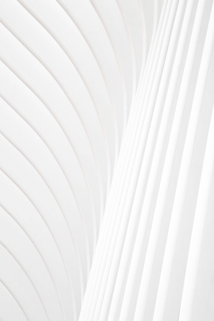 Minimalist Oculus NYC white structural ribs abstract architectural wallpaper background design