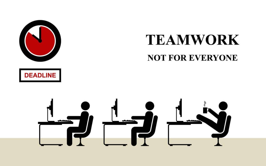 Minimalist comic wallpaper stick figures office teamwork deadline coffee humor black white red