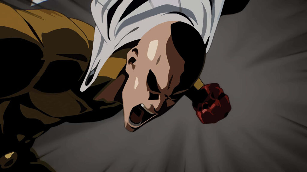 Minimalist Saitama Punch - One Punch Man Wallpaper Art