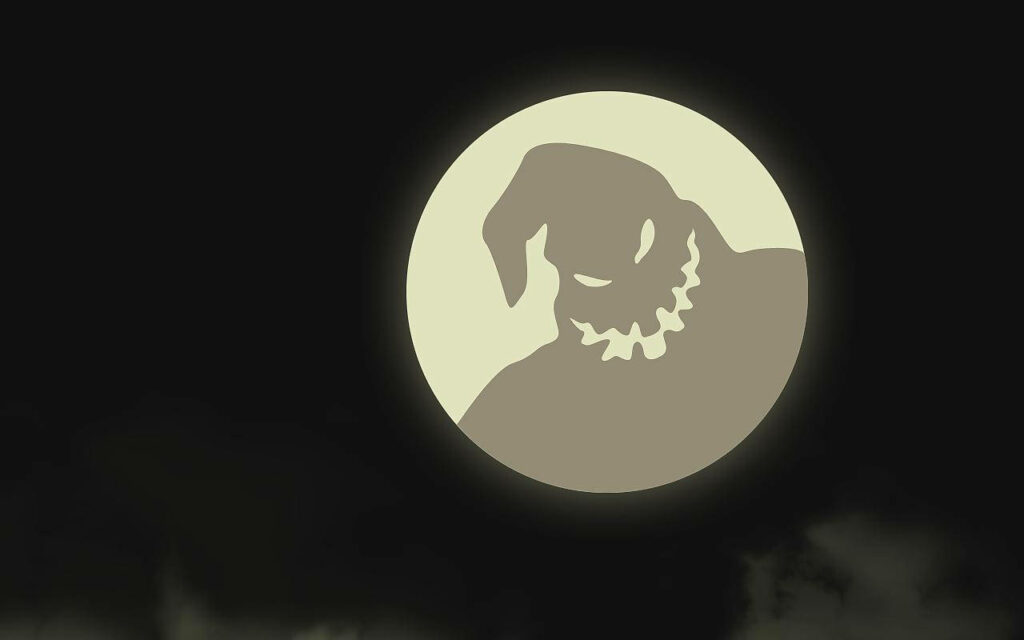 Minimalist Oogie Boogie Wallpaper with Moonlit Background