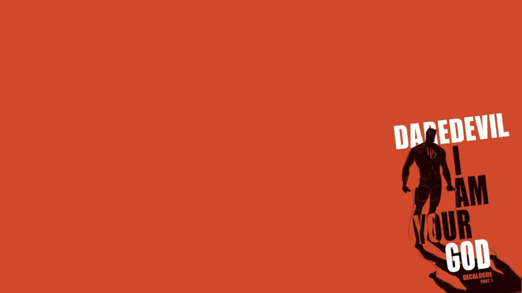 Minimalist Orange Daredevil Wallpaper: I AM YOUR GOD Typography