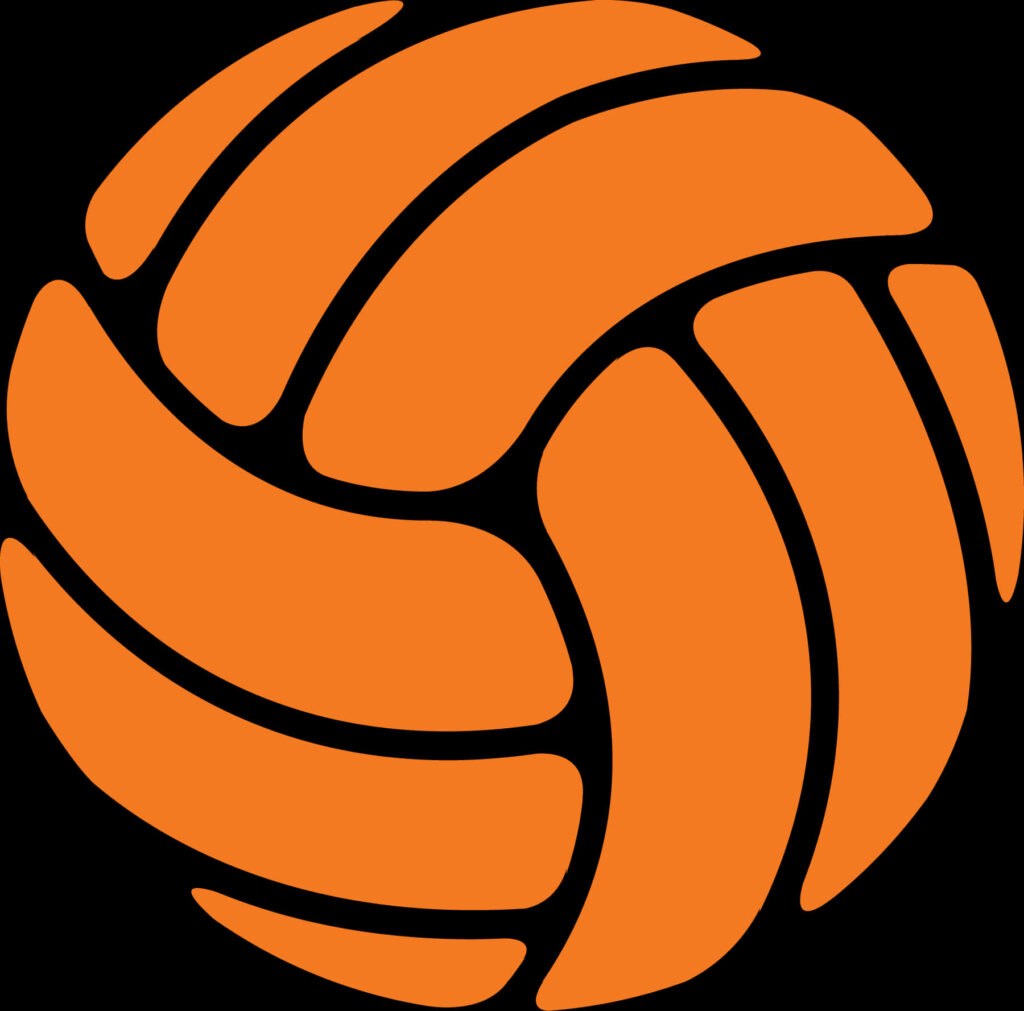 Minimalist Orange Volleyball Icon PNG for Wallpaper Background