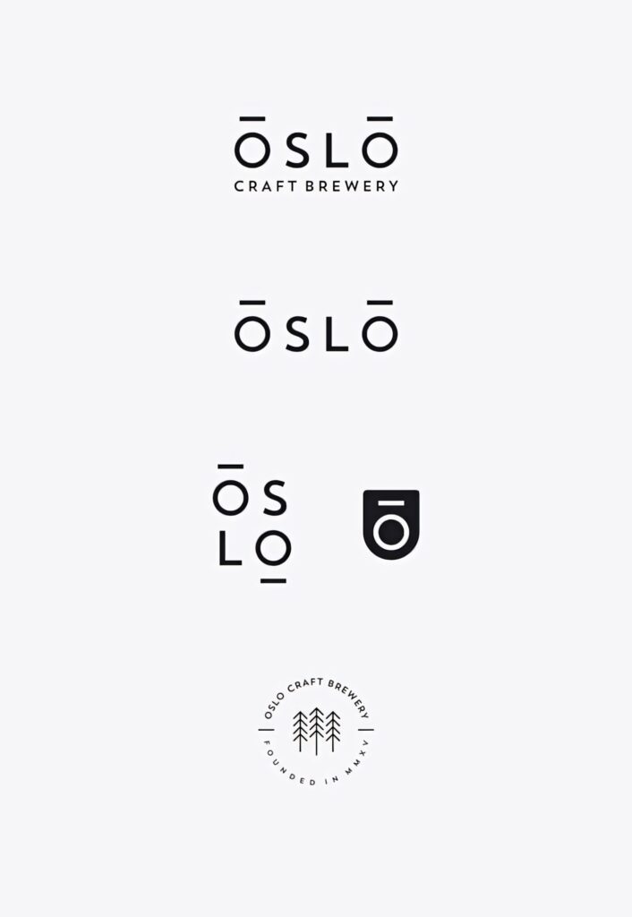 Minimalist Oslo Craft Brewery Logo Wallpaper – Modern Black & White Design