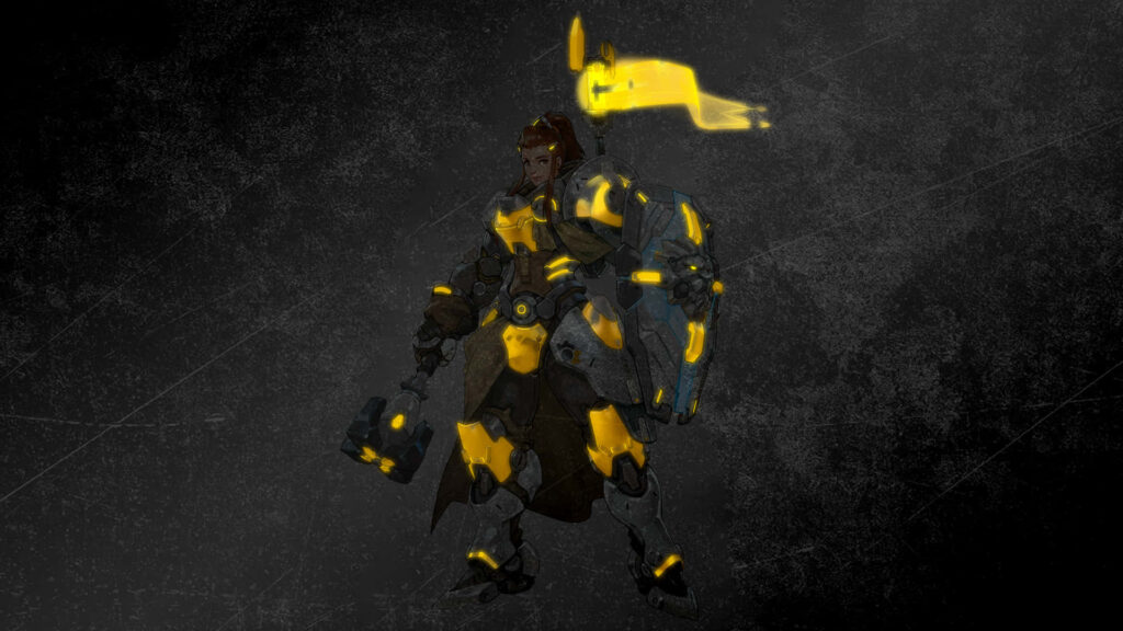 Minimalist Overwatch Character Wallpaper with Dark Textured Background