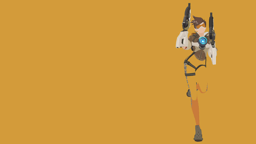 Minimalist Tracer Wallpaper: Dynamic Design on Bold Orange Background