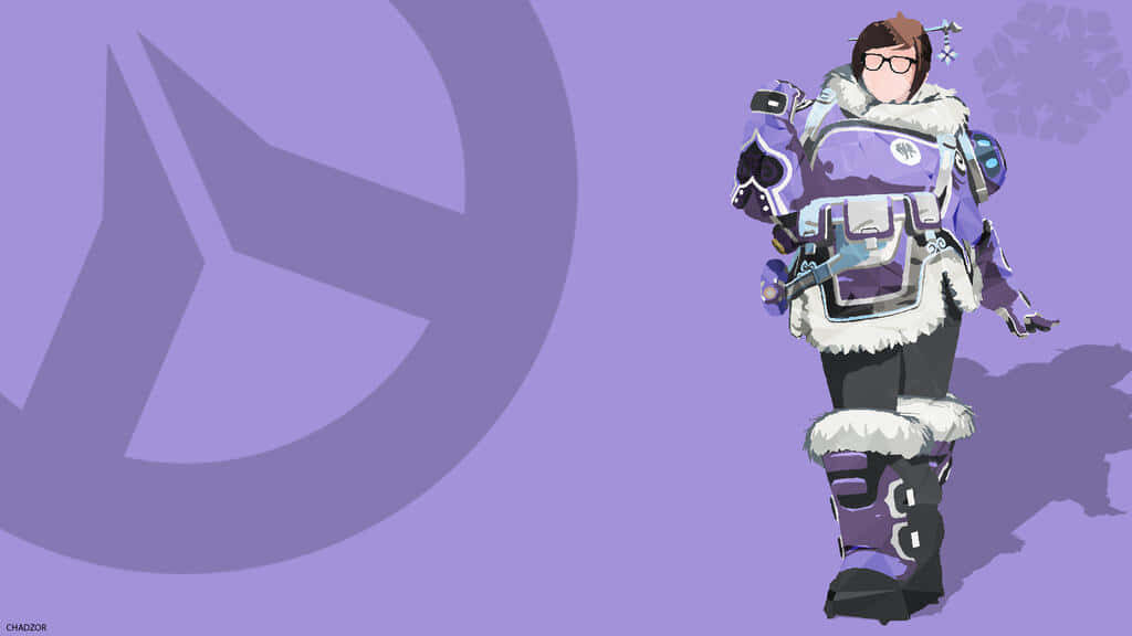 Stylized Minimalist Overwatch Wallpaper with Purple Background