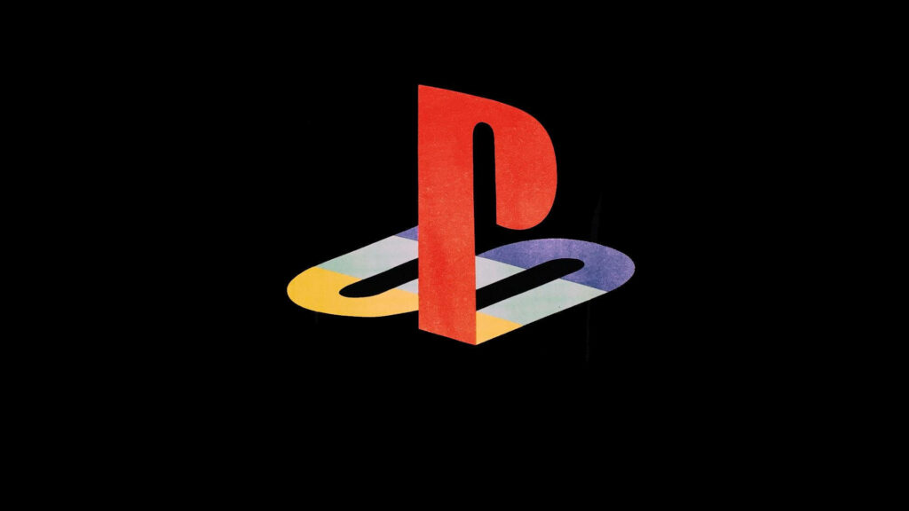 Minimalist PS4 Logo Wallpaper on Striking Black Background